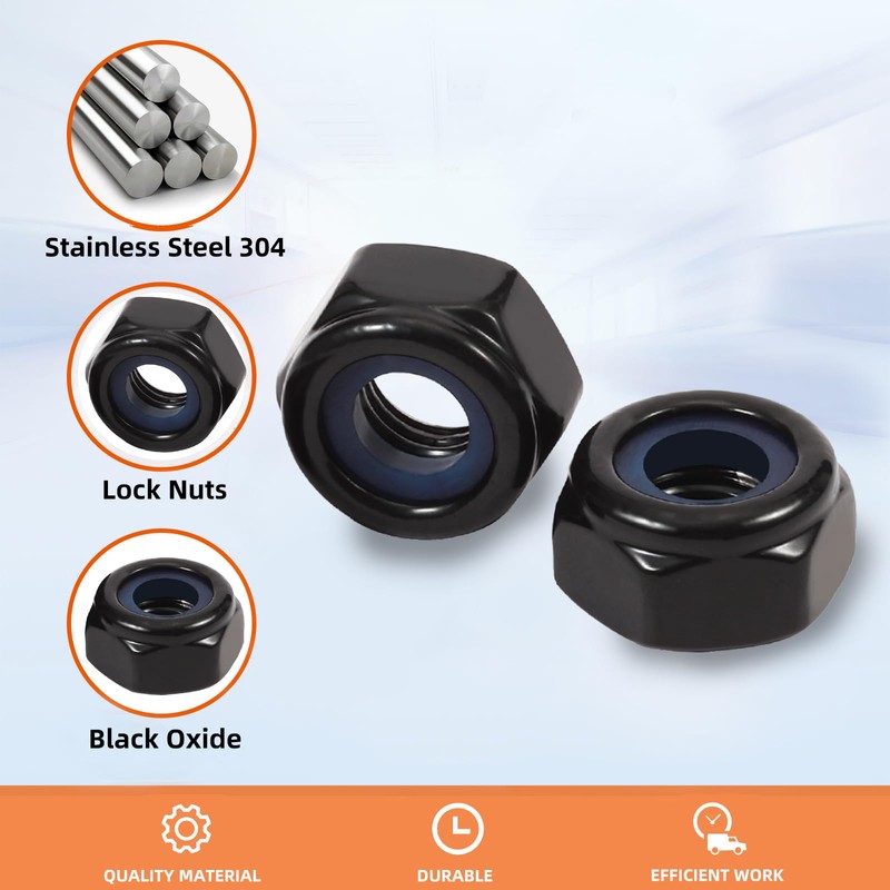 MewuDecor 5/16-18 Nylon Insert Hex Lock Nuts Locknuts, 304 Stainless