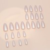 Silver Press on Nails Almond Fake Nails Medium False Nails