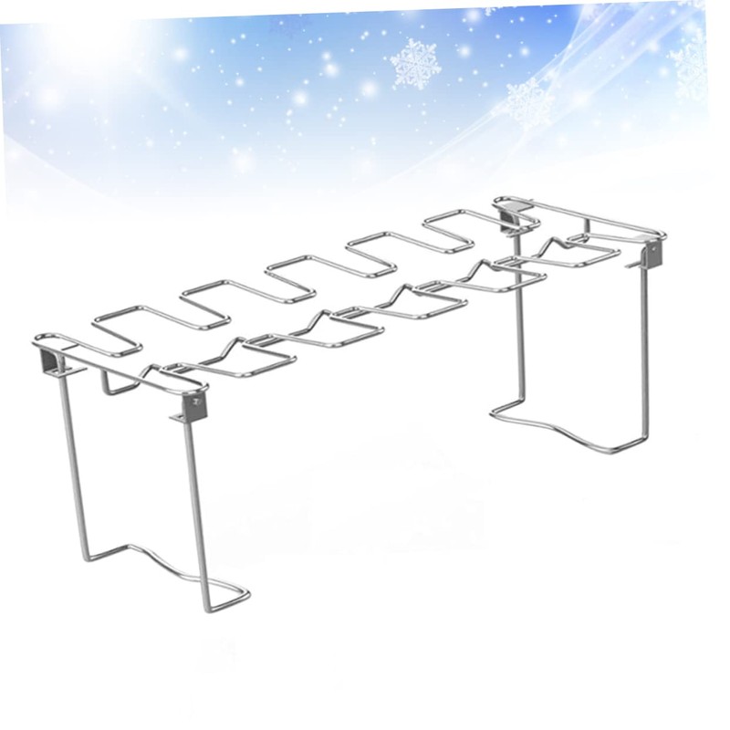 Sosoport Bbq Folding Stainless Steel Chicken Leg Rack Portable Cooking