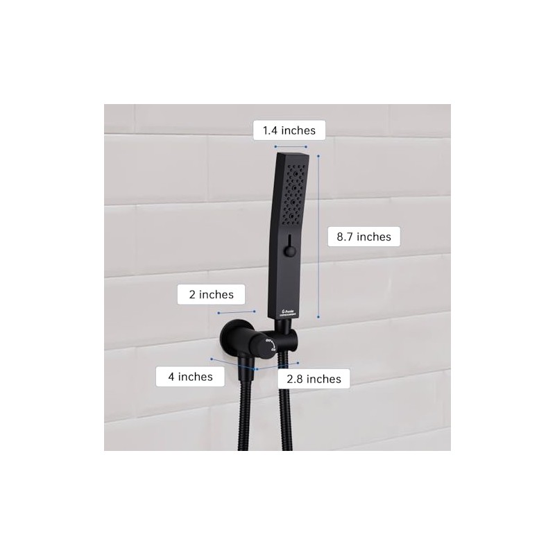 G-Promise All Metal Handheld Shower Set with 3-Function Showerwand, included