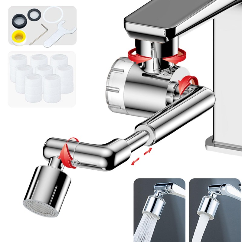 1080 Degree Rotating Multifunctional Extension Tap, Tap Attachment with Dual
