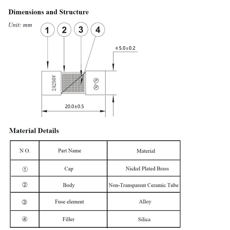 YOLISTIC (Pack of 10) 2 Amp Slow-Blow Time Delay Fuse