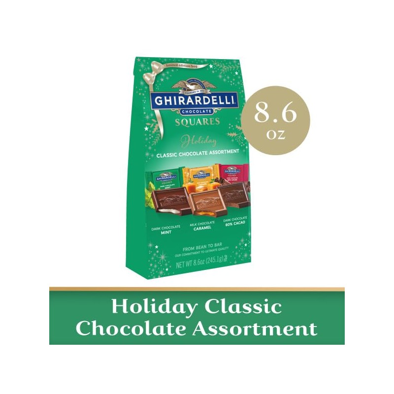 Ghirardelli Chocolate Squares Holiday Favorites 8.6 Ounces - Dark &