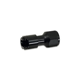Vibrant Power 16925 Fitting, EFI Adapter, Fuel Rail Fitting, Straight, Male -6 AN ORB to Female 5/16 in. Quick-Connect, Aluminum, Black Anodized, each