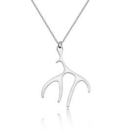 CENWA Simple Elk Deer Antler Branch Pendant Necklace for Women Christmas Gifts Raindeer Elk Jewelry (Antler necklace)