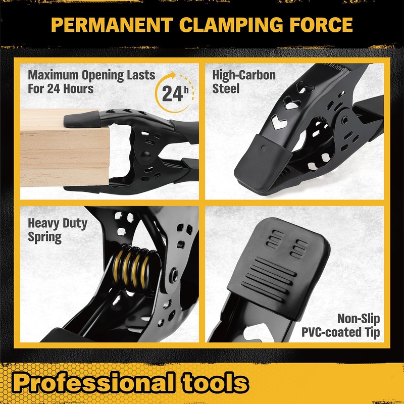 8-Piece Clamps for Woodworking - 4 Pcs 6 inch Bar