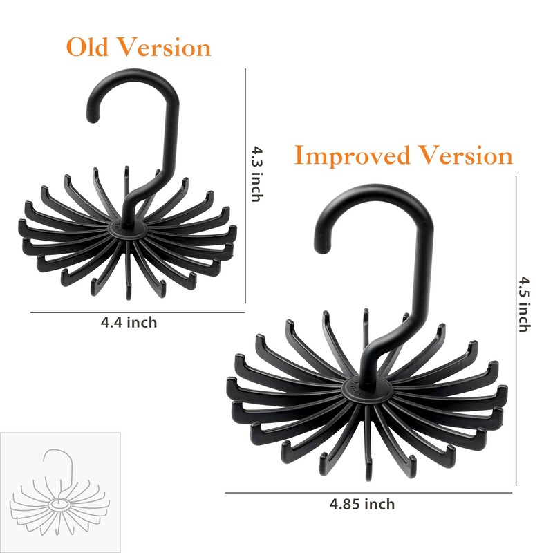 IPOW 2 Pack Updated Twirl Tie Rack Belt Hanger Holder