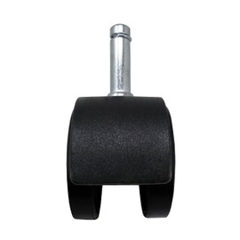 Shepherd Hardware 8741E Furniture Casters 2 inch Office Chair Caster, Twin Wheel, 7/16 inch Stem Diameter, 75-lb Load Capacity, 5 Count (Pack of 1), Black