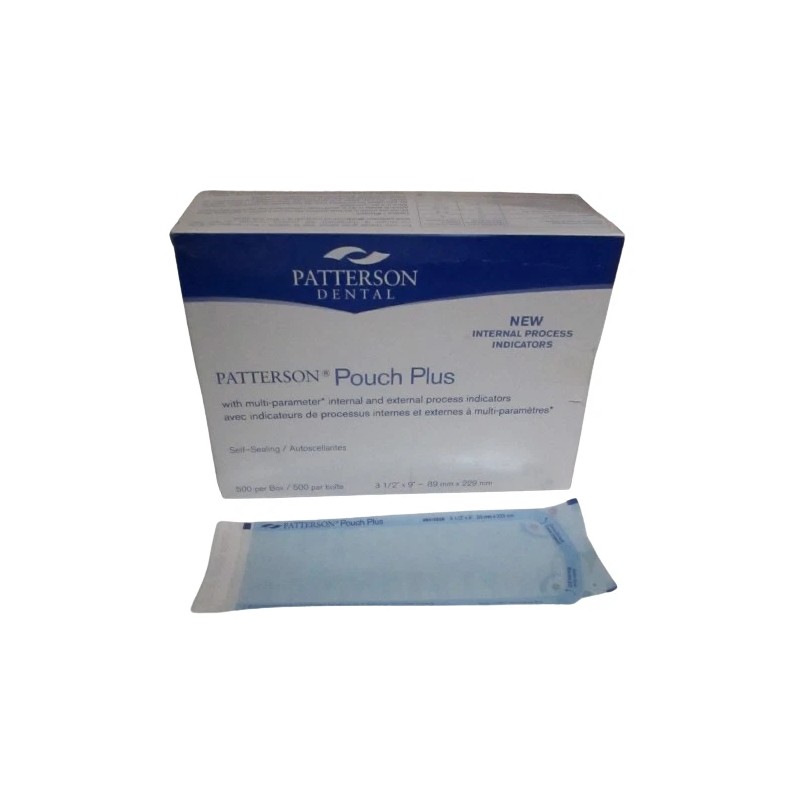 Patterson Dental Sterilization Pouch Plus 3 1/2"x9" Self-Sealing & Indicators