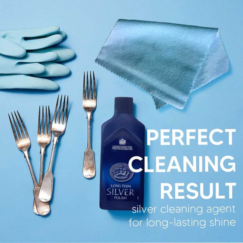Silver Polish Cloth and Long Term Silver Polish Cleaner 125ml