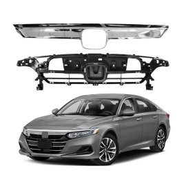 CARFIXPARTS Fits For 2021-2022 Honda Accord Front Bumper Upper Grille Grill Assembly 2PCS