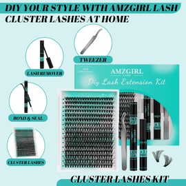 Lash Extension Kit 320Pcs,DIY Individual Lashes Clusters Kit,Lash Bond And Seal,Lash Remover For Eyelashes Extensions,Lash Applicator Tool For False Eyelash Cluster Kit At Home(40D,D-Mix9-16mm Kit)
