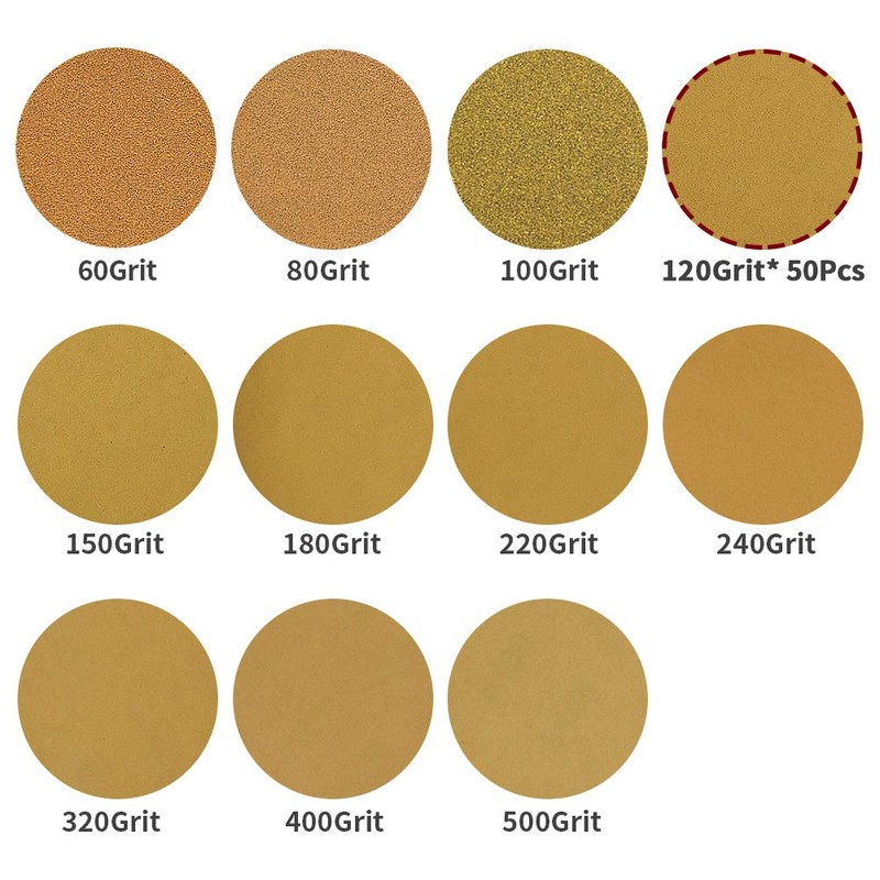 SPEEDWOX 50 Pcs 6 Inches Sanding Discs 120 Grit Dustless