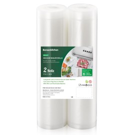 Bonsenkitchen Vacuum Sealer Bags, 11" x 20' Rolls 2 Pack for Food Storage Saver, Bpa Free, Heavy Duty, Commercial Grade Textured Food Roll, Customized Size Bag for Sous Vide Cooking, VB3207