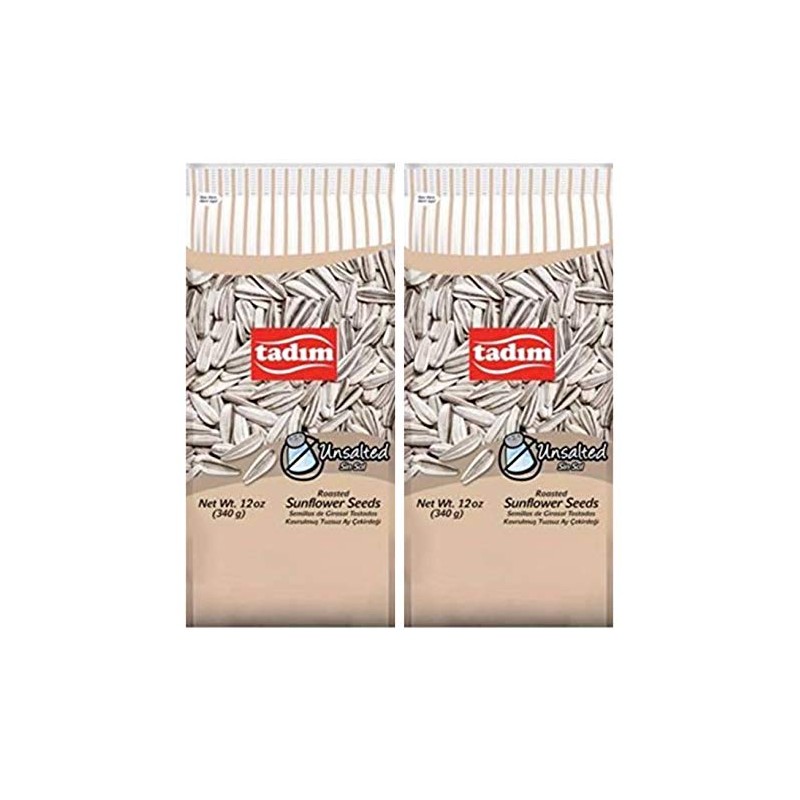 Tadim Unsalted Roasted Sunflower Seeds 12 oz Pack of 2