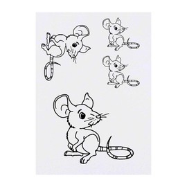 4 x 'Mouse' Temporary Tattoos - Water Resistant, Skin-Safe, Non-Toxic Transfers, Mixed Sizes (TO00005109)