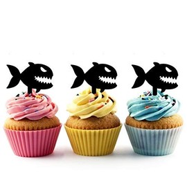 Piranha Fish Acrylic Cupcake Toppers 12 pcs