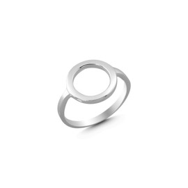 Cassini Ring with Circle of Life Made of 925 Sterling Silver, Narrow and Polished Women's Ring 3RAH, Sterling Silver