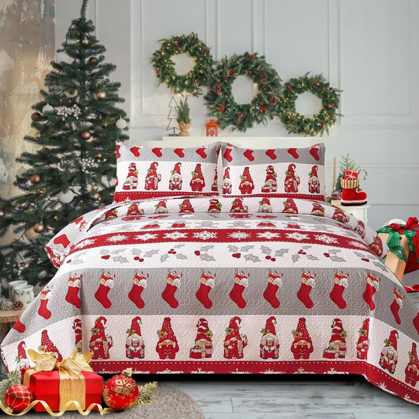 Christmas Bedding Set Twin Size Lightweight Breathable Quilts Bedspread Coverlet