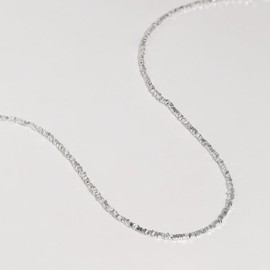 Meissa Pure Silver Beads Necklace for Women Teen Girls Handmade Layering Necklace Simple Choker Necklace for Wedding Anniversay, Silver