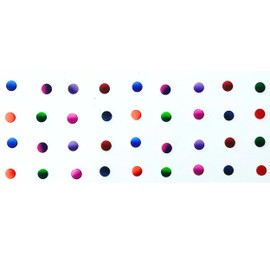 Generic Bindi Indian Small Round Circle Premium Bindi Assorted Rainbow Multi Color Indian Daily Use Forehead Bindi Round Dot Tattoo Body Art Sticker, Medium