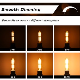 CREATE BRIGHT T10 LED Tubular Light Bulbs E26 Dimmable Warm White 2700K 8W Classic Edison Bulbs for Desk Lamp,Pendant Lights,12-Pack