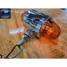 GRAND GENERAL WATERMELON DARK AMBER GLASS DOUBLE FACE CHROME DIE CAST PEDESTAL LIGHT 78136