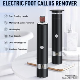 Shmian Electric Callus Remover for Feet and File Nail, 2-in-1 Foot Sander Pedicure Tool with Replacement Sandpaper Disks, Electric Foot File Nail Tool for Feet Dead Dry Crack Skin Calluses