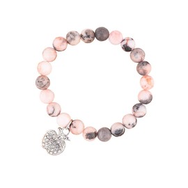 GAUEIOUR Teacher Appreciation Gifts Bracelets,Teacher Agate Alloy Bracelet, Elastic Bead Apple Pendant Bracelet Jewelry, Unisex, Teacher Jewelry Gift