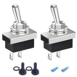 2 Pcs SPDT Mini Micro Toggle Switch, ON/Off 2 Position Miniature Toggle Switch AC 125V/6A, 2Pin, With 2 connectors