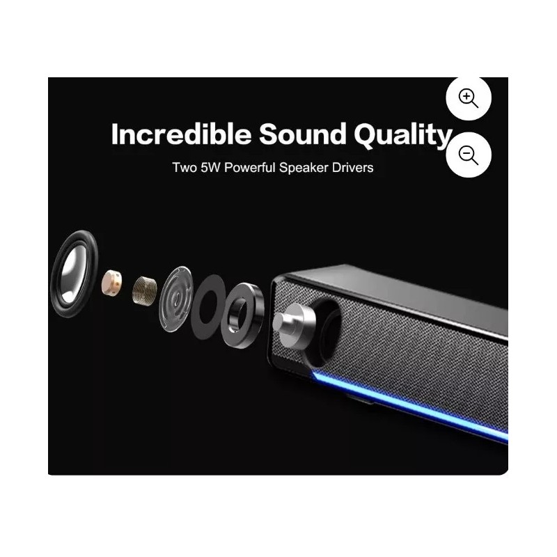 Phission Soundbar, USB Powered Sound Bar Speakers for Computer Desktop