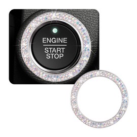SHMZK Car Bling Crystal Rhinestone Engine Start Ring Decals, Sparkling Diamond Car Push Start Button Ignition Ring Sticker, Auto Key Ignition Knob Ring Decoration for Women Girls (AB)