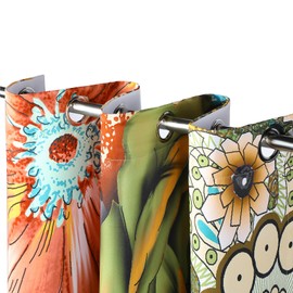 MissHope Boho Floral Flower Blackout Curtains Bohemian Colorful Decor Light Blocking Grommet Drapes for Women Girls Bedroom Living Room Dining Room Darkening Curtains 2 Panels, 42x63 Inch