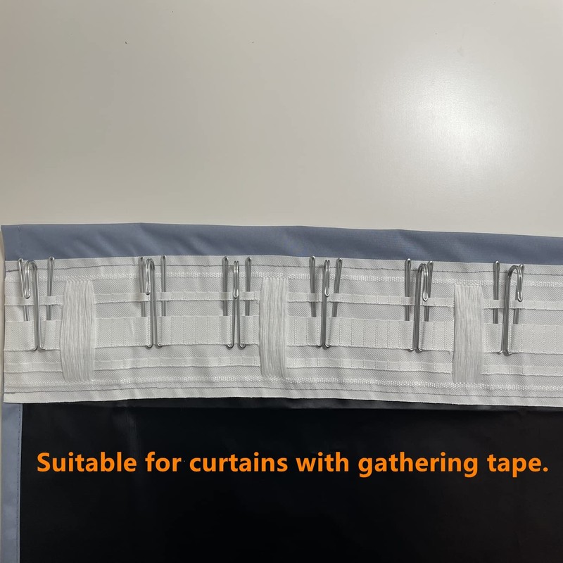 60 pcs Stainless Steel Curtain Hooks Drapery W Shape Hook