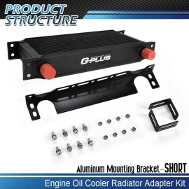 goneparts 7 Row 10 AN Universal Aluminum Engine Oil Cooler+ Brackets Kit +Mounting Bracket
