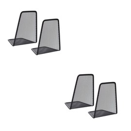 Operitacx Pack of 4 Iron Metal Frame Bookcase Book Folder Made of Iron Grid Book Folder Made of Barbed Wire Black