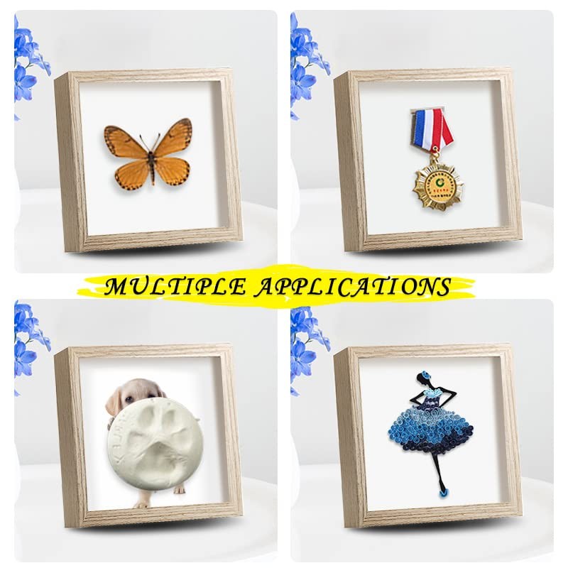 TouYinger 5x5 Small Shadow Box Frame Display Case , Display