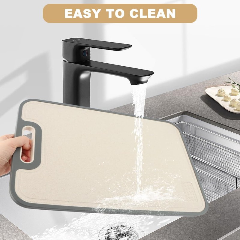 Cutting Boards for Kitchen, Rust-Resistant Double Sided Kitchen Cutting Board,