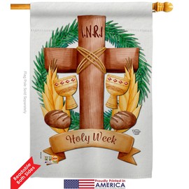 King of the Judeans House Flag Dowel Set Religious Faith Hope Grace Peace Dove Christian Religion Easter Small Decorative Gift Yard Banner Double-Sided Made In USA 28 X 40