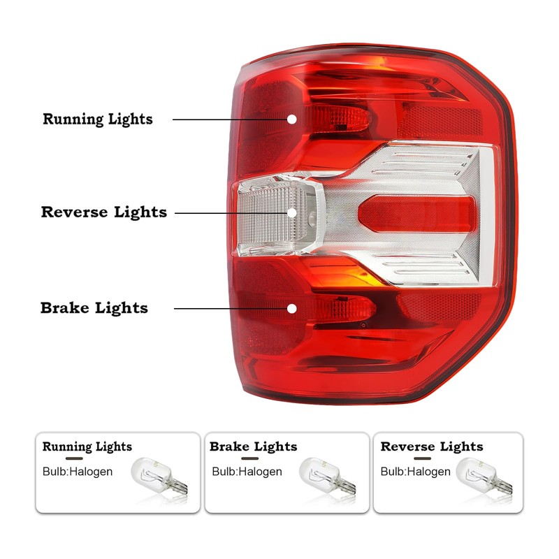 Halogen Type Tail Light, Rear Lamp Assembly Compatible for 2022
