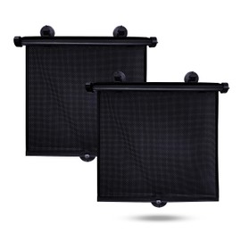 EcoNour Car Side Window Sun Shade (2 Pack) | Retractable Roller Sunshade for Kids | Baby Car Window Shades for UV and Sun Glare Protection | Baby Travel Accessories (15"x17")