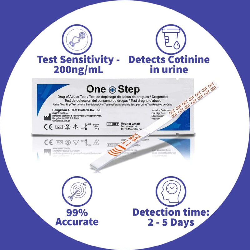 One Step 10 x Cotinine Drug Testing Kits Nicotine Urine