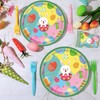 16Pcs Easter Party Paper Plates,Green 9 inch Paper Plate Happy