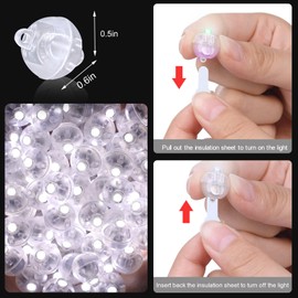 pozzolanas 50PCs Mini Led Lights with Hook, Waterproof Round Tiny Led Light for Party Decorations Neon Party Light for Birthday Party and Wedding Decoration，White-Blinking Lights