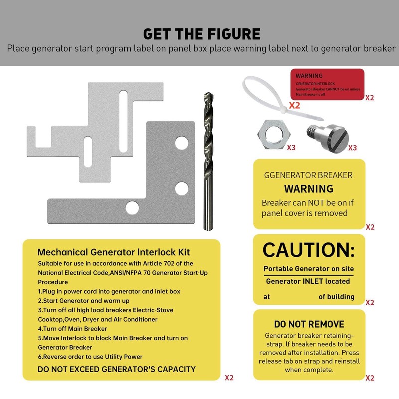 QYZZRS Generator Interlock kit Compatible with Murray or Siemens 150