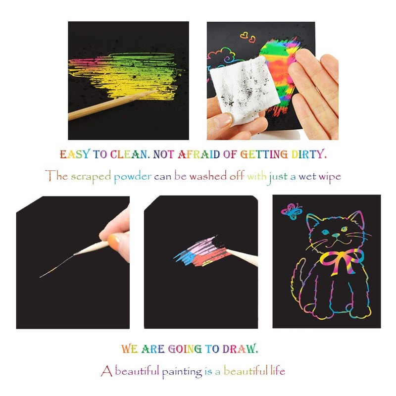 I&Art Scratch Art Books for Kids Scratch Art Paper Rainbow