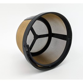 NRP 2-pack 5cup Gold-tone Basket Permanent Coffee Filter Compatible for Krups Coffeemaker, Also fits in Mr Coffee, Hamilton, B&D and MORE, Mini Size #2 Screen Bottom