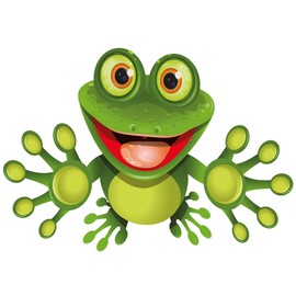 tradercat autoaufkleber lustig Funny Frosch, Aufkleber Badezimmer, Aufkleber Auto Motorrad Roller Laptop Koffer Kühlschrank Badezimmer Dekoration Aufkleber mülltonne wetterfest (15x10cm)