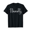 Cute Heart Nanny Heart And Script Lettering T-Shirt