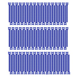 Pasow 100pcs Reusable Fastening Cable Ties Adjustable Wire Management 8 Inch (Blue)